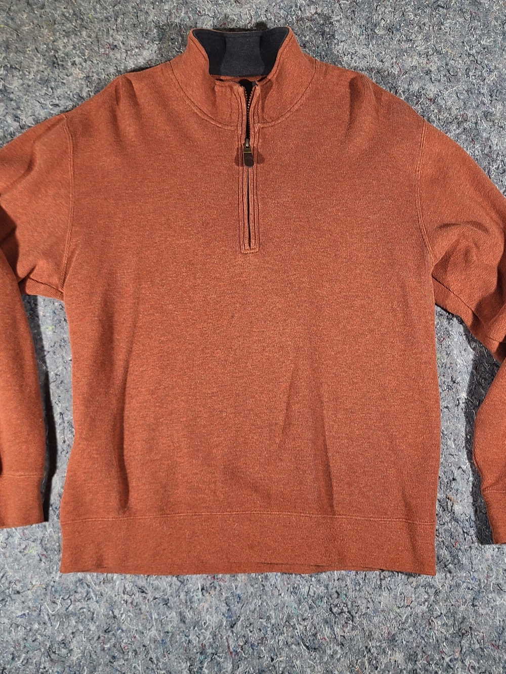 Orvis Men's Zip-Front Sweater in Rust Orange